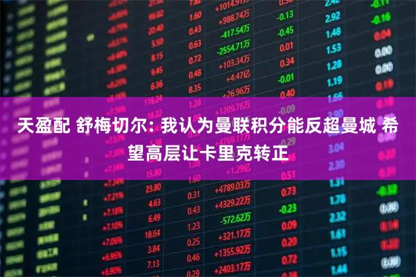 天盈配 舒梅切尔: 我认为曼联积分能反超曼城 希望高层让卡里克转正